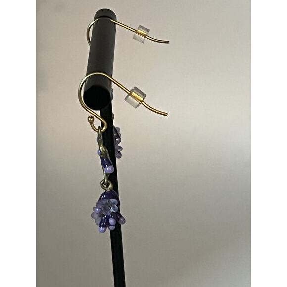 Michael Michaud Lavender Dangle Wire Earrings - Picture 2 of 2